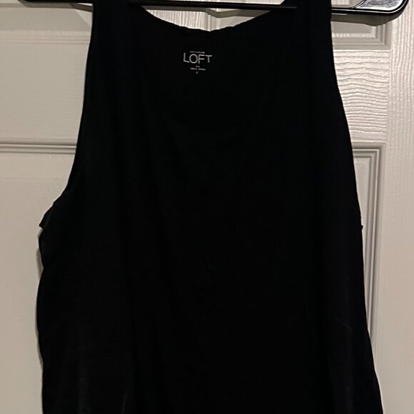 LOFT Black Sleeveless Chiffon High-Low Tank Top – Size XL - Picture 1 of 4